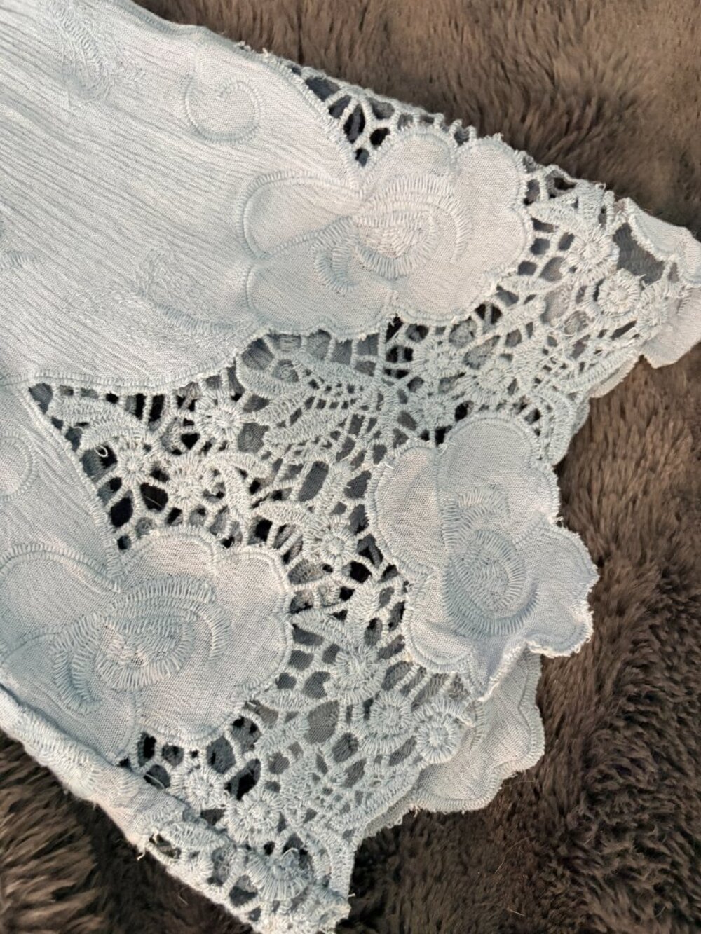 Altar'd State Blue Lace Boho Mini Dress Cottagecore Grandma Core Festival Summer - Picture 11 of 13